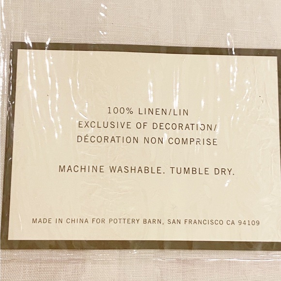 POTTERY BARN Cream Linen with Ribbon Guest/Hand Towel - Picture 3 of 7